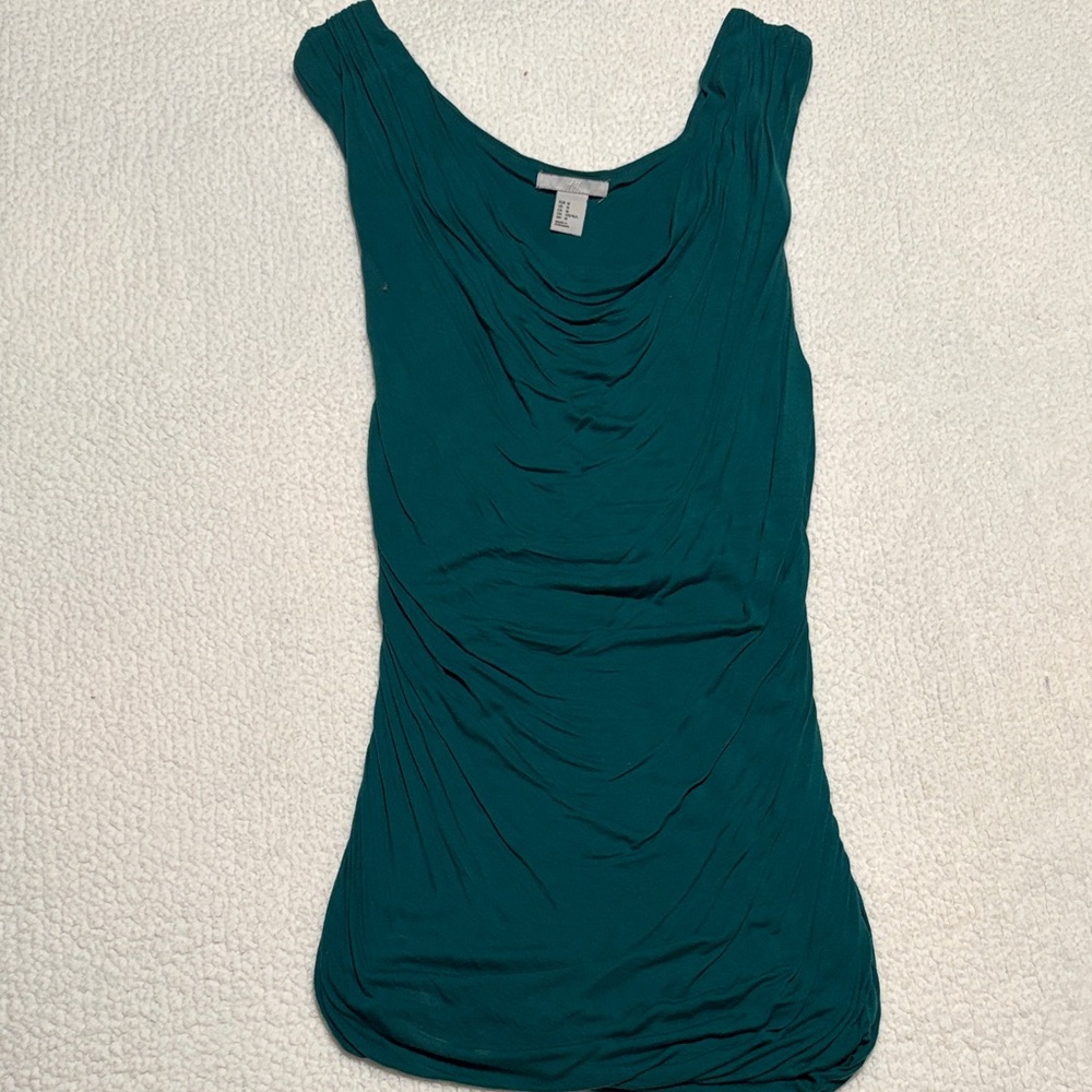 H&M Teal Draped Sleeveless Tank Top